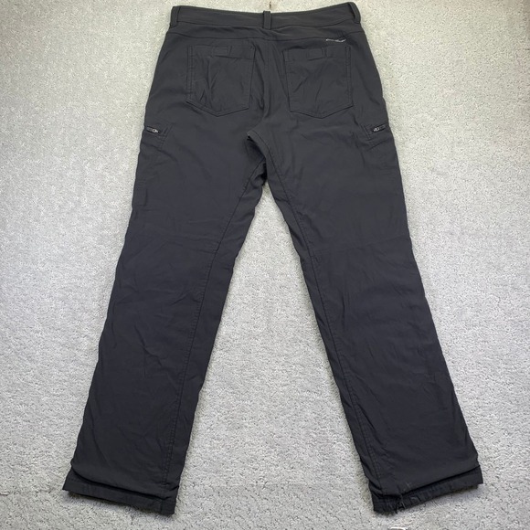 Eddie Bauer Mens 34x34 First Ascent Black Nylon Spandex Lined Outdoor Pants - Picture 8 of 16